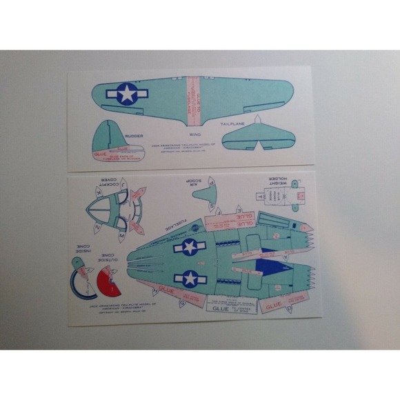 Airplane Toy Jack Armstrong Tru-Flite Model Of American Aircobra 1944 GM Plane - Picture 3 of 4